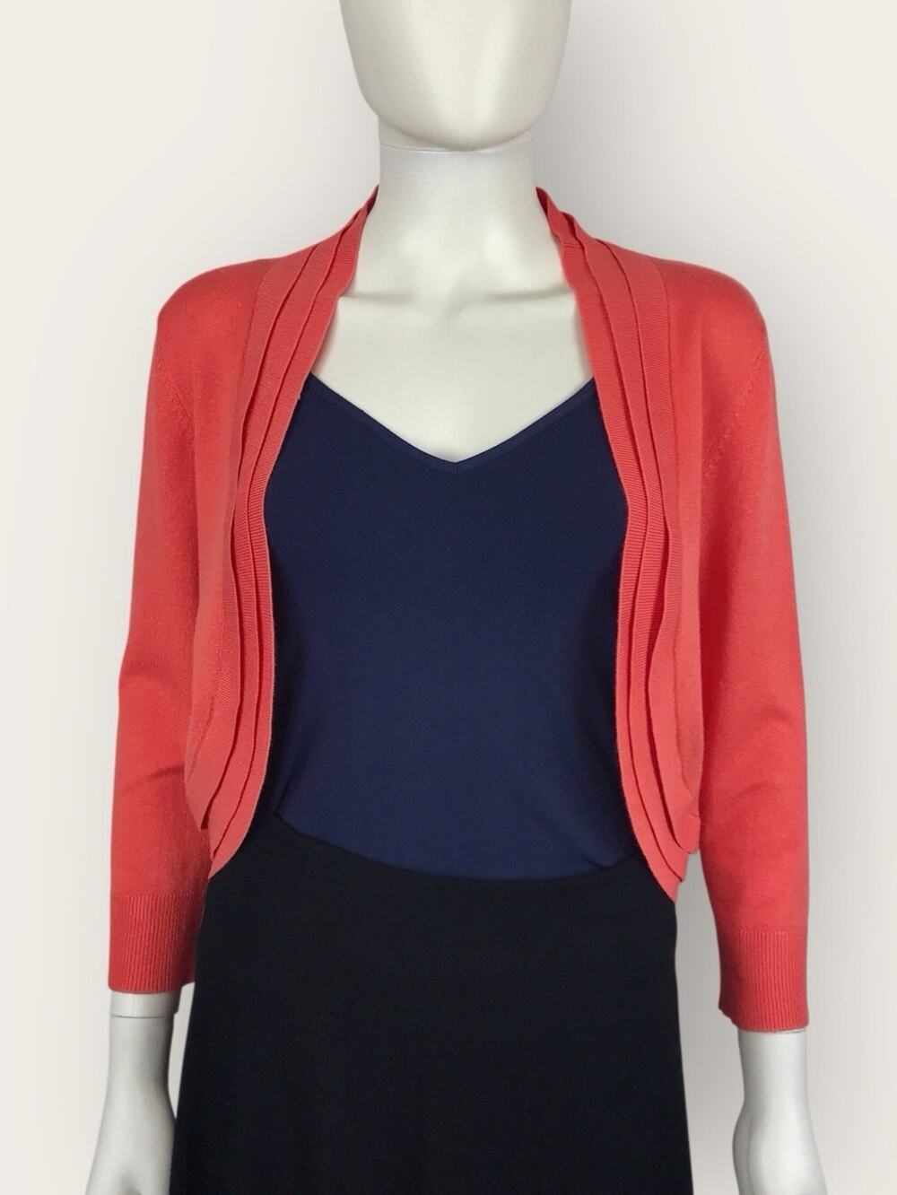 Ronni Nicole Coral Open-Front Shrug Cardigan